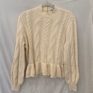 Draper James RSVP puffy sleeve Peplum sweater 

size XL